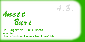 anett buri business card